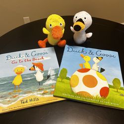 Duck & Goose Books with Stuffed Duck & Goose