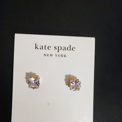 kate spade new york Crystal Stud Earrings – Clear/Gold