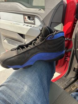 Black and blue air Jordans
