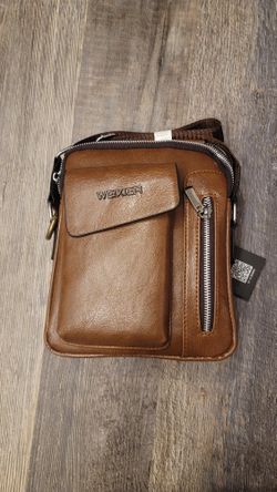 Weixier Crossbody Bag Men’s Shoulder Bag Unisex Brown Faux Leather NWT New