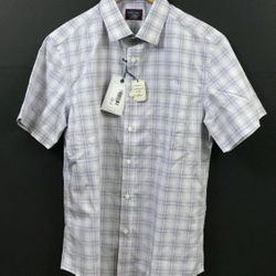 NWT UNTUCKit Men's Slim Fit Wrinkle Free Plaid Short Sleeve Button Down Shirt S