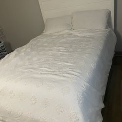 White Queen Wooden Bed Frame Sturdy With Storage Drawers 