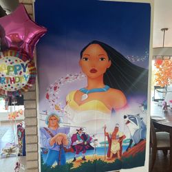 LIKE NEW Disney Princess Pocahontas Party Backdrop 39x59”
