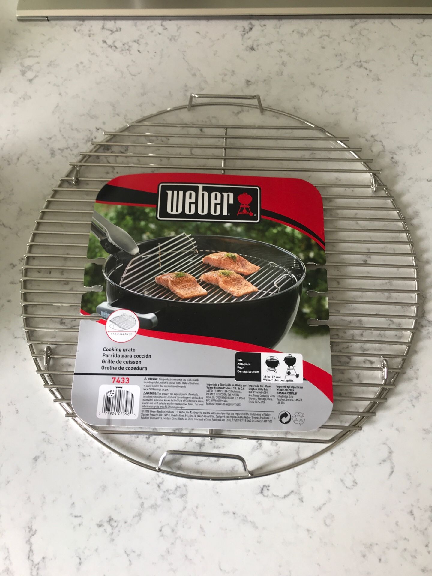 Weber hinged grate for 18” bbq grill