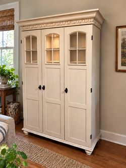 Beautiful Three-Door Armoire / Desk / Storage Cabinet