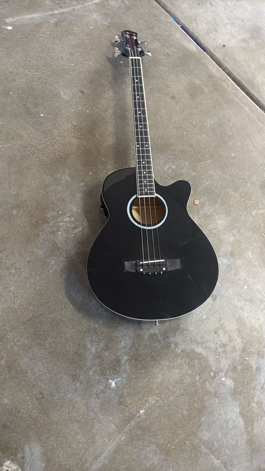 Full Size 4 Strings Cutaway Acoustic-Electric Bass Guitar With 4-Band Equalizer,5mm Padding Gig Bag,Strap, Picks-Black