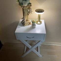 2 Costway Nightstand X-Shape Drawer Accent side End Table Modern Home   