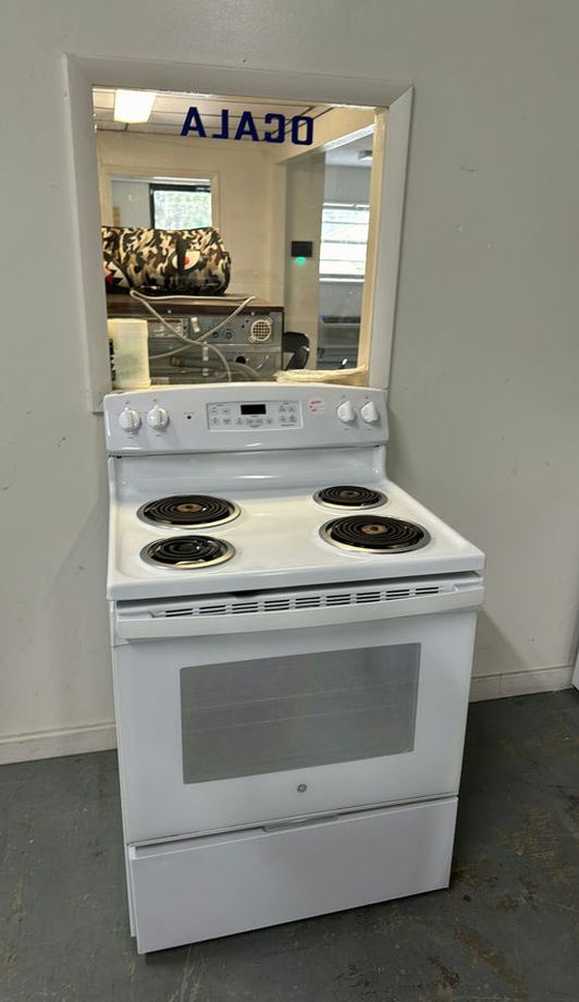 GE Electric Stove White - Electric Range, Storage Drawer