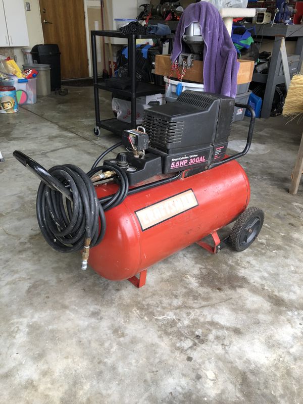 Craftsman 55 Hp 30 Gallon Oil Free Air Compressor Runs Great For