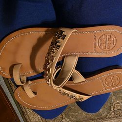 Tory Burch Brown Leather Sandals Size 6.5