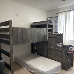 Bunk Loft Fort Bed w/ stairs and drawers