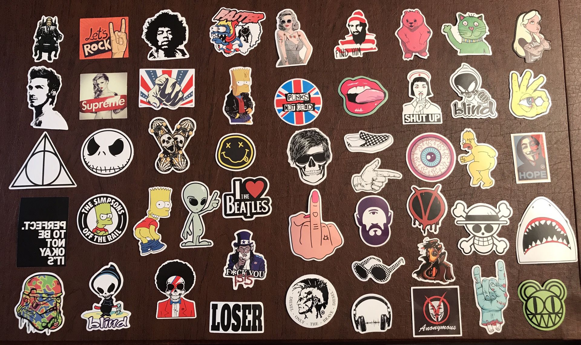 50 vinyl sticker bundle- skater pink theme