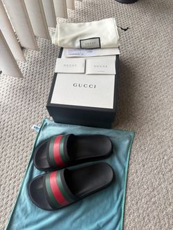 Gucci web slide sandal
