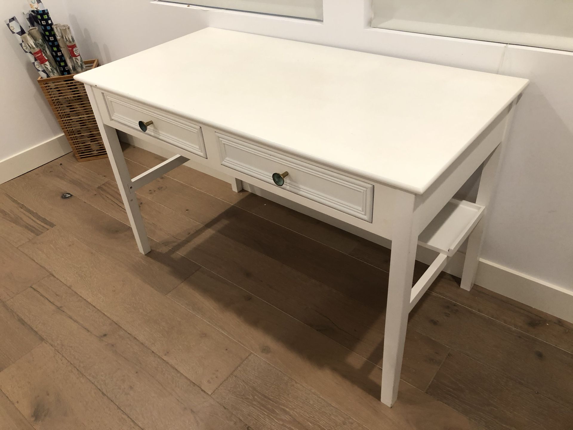 Charming white wood desk