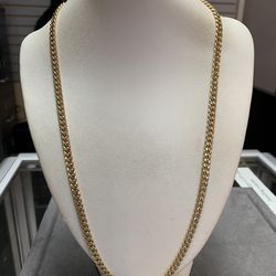 14K Yellow Gold Hollow Curb Link Chain - 18.8 Grams (24”)