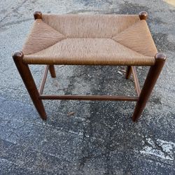 Vintage Woven Mid Century Stool 