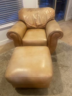 Leather Chair With Ottoman