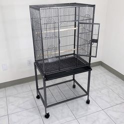 (New in Box) $95 Large 53” Tall Bird Cage 24x17x53” with Rolling Stand and Plastic tray 