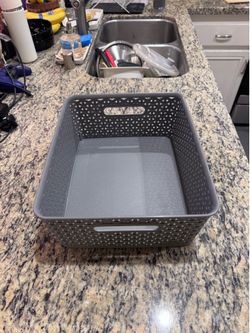 Gray Plastic Storage Basket Bin 14x12x5 Target