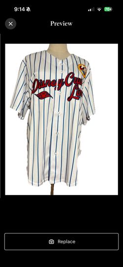 Disney Cruise Line Jersey Captain Mickey Mouse Baseball Shirt Adult Medium