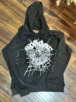 Black Sp5der Hoodie Men’s Size Small