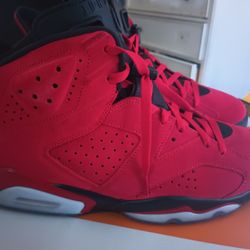 Men's Size 12 Air Jordan 6 Retro Red Suade 