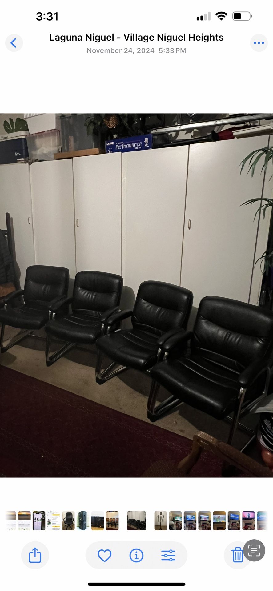 Four Leather Chairs 