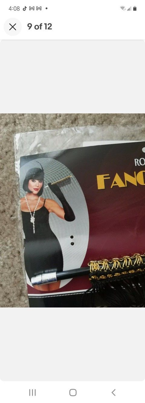 Halloween costume sexy Flapper Girl 20s party Gold Champagne Color One Size 5 pc