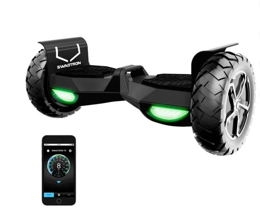 SWAGTRON Swagboard Outlaw Off-Road T6 - Handles Over 420 LBS, Up to 12 MPH, 10" Rugged Tires