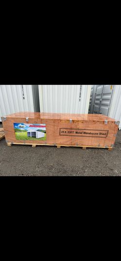 NEW METAL WAREHOUSE SHED 25ft x 33ft IDEAL FOR BUSSINES COLOR CREAM SEALED ALL INFORMATION ITS IN THE PICTURE FOR ANY QUESTION TEXT ME PLEASE HABLO ES