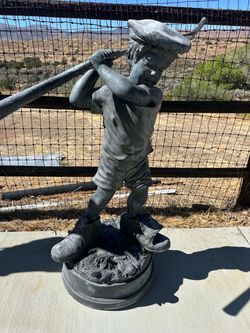 Large Signed Jim Davidson “Little Golfer” Life-Size Golf Sculpture – 4 Ft. Statue