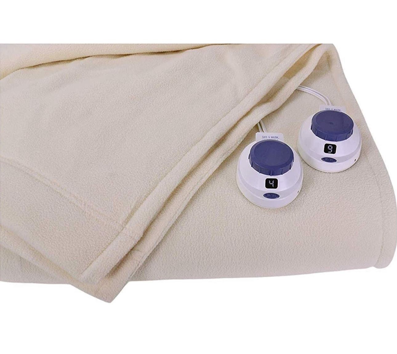 #225 SoftHeat Luxury Micro-Fleece Heated Electric Blanket with Safe & Warm Low-Voltage Technology, Queen, Natural