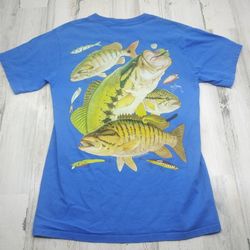 2004 Guy Harvey Bass Fishing Graphic Shirt Men Small