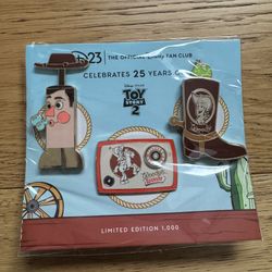 Disney D23 WOODY'S ROUNDUP TOY STORY 2 25TH ANNIVERSARY PIN SET OF 3 LE 1000