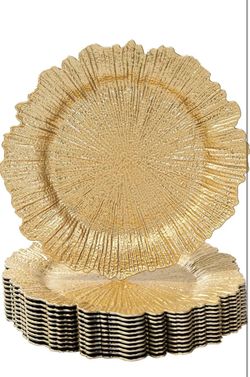 25 Pcs Gold Charger Plates Set / Reef Plate Chargers