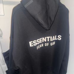 Essentials Fear Of God Hoodie. Black And White 
