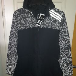 *"ADiDAS" ~ 'Performance' / Jacket with Integrated HooD / 《REFLECTIVE-TECHNOLOGY》 / [Black ⚫️ Charcoal] / Men'z / Size = 2XL / (NEW) !"*