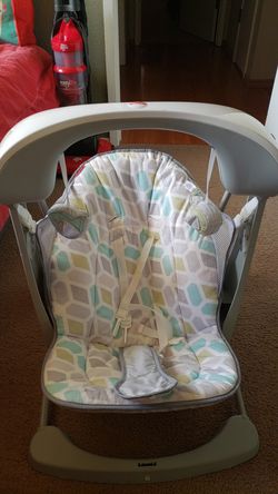 Fisher Price baby swing, bouncer and activity mat.