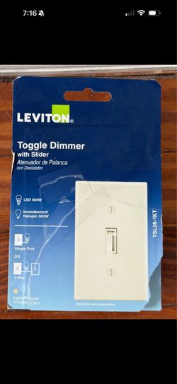 Leviton Toggle Slide Dimmer Switch - Light Almond TSL06-1KT