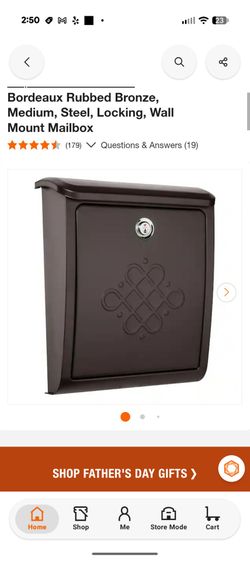 Architectural Mailboxes Bordeaux Rubbed Bronze Medium Steel Locking Wall Mount Mailbox