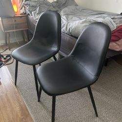 Mid century Black Minimal Chairs 