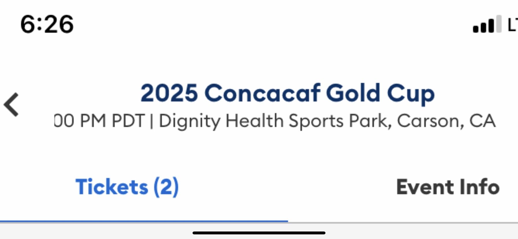 Copa Oro Tickets