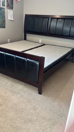 King size bed frame with spring box