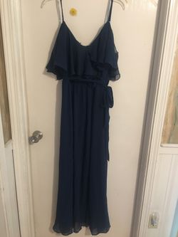 Sz 16 $5 Navy Blue Long Dress