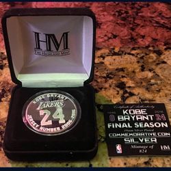 NIB KOBE BRYANT /824 DOUBLE-SIDED HIGHLAND MINT FINAL SEASON COMM LAKERS COIN