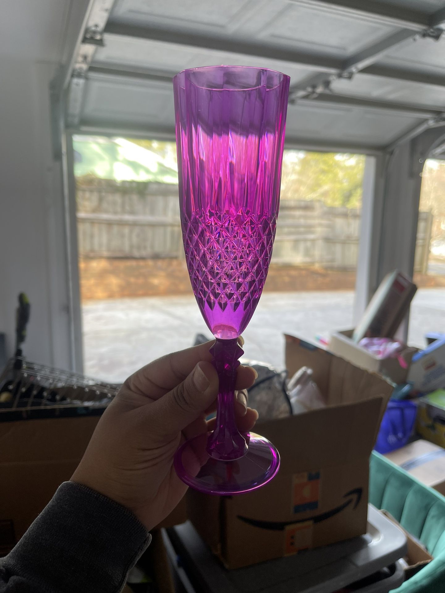 Patterned Purple Champagne Flutes 