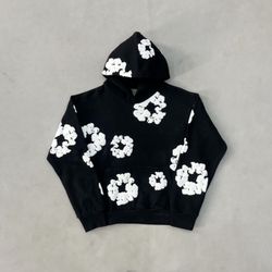 Black Denim Tears Cotton Wreath Hoodie Size Small With receipt
