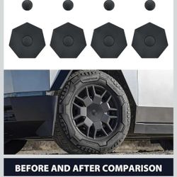 Wheel Hub Center Caps Compatible for Tesla Cybertruck Accessories Full Coverage Cybertruck Wheel Caps ABS Hubcaps Wheel Cover Caps, Only Compatible wi