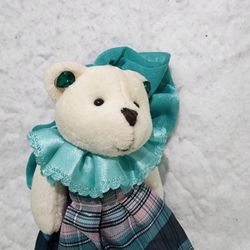 teddy bear dressed hair tie ~ handmade