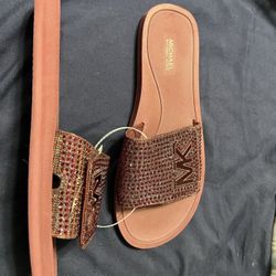 Michael Kors Red Embellished Slides